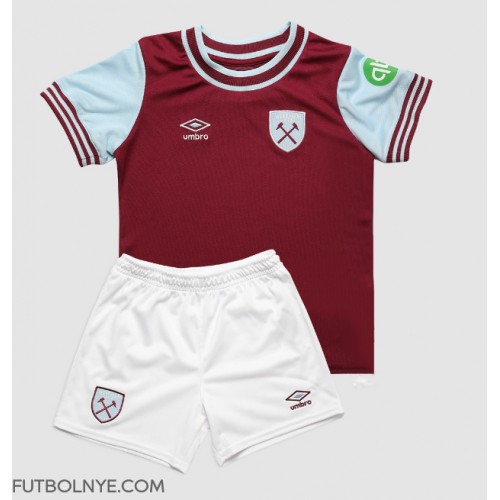 Camiseta West Ham United Primera Equipación para niños 2024-25 manga corta (+ pantalones cortos)